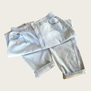 Vintage Lee, Light Wash High-Rise Mom Jeans, Made in USA, Size 14P